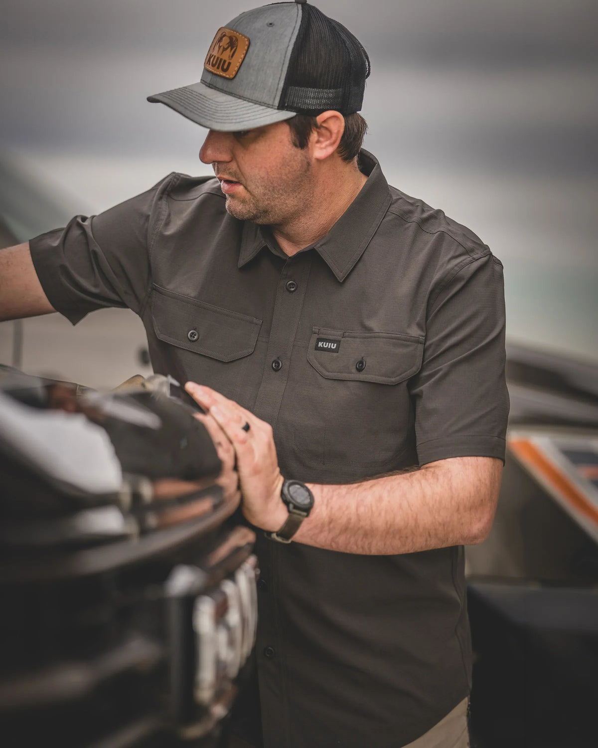 Gauge SS Work Shirt | Asphalt